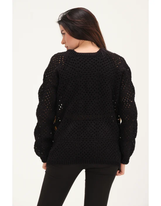 Siparişe Göre Hazırlanır Kare Motifli El Örgü Hırka