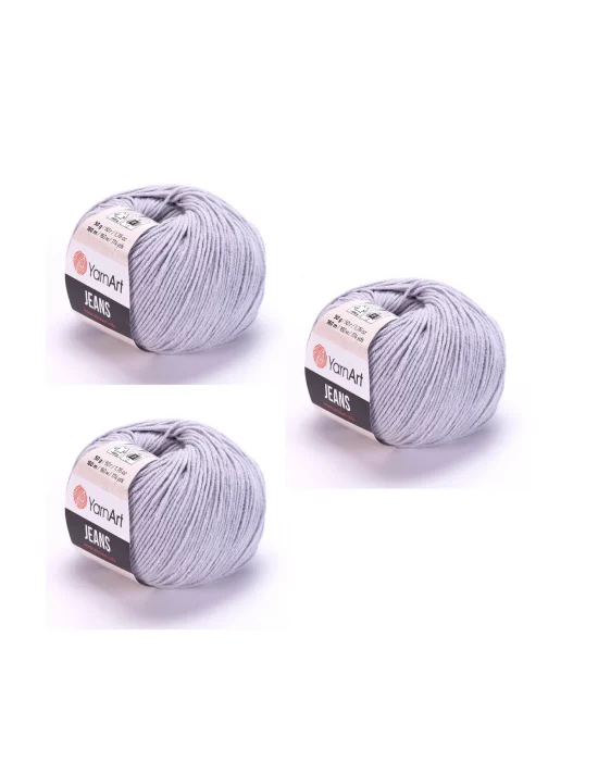 Yarn Art Jeans Amigurumi Örgü İpi 80 Gri Renk Hırka Örgü İpi Bebek İpi Punch İpi 3lü Paket