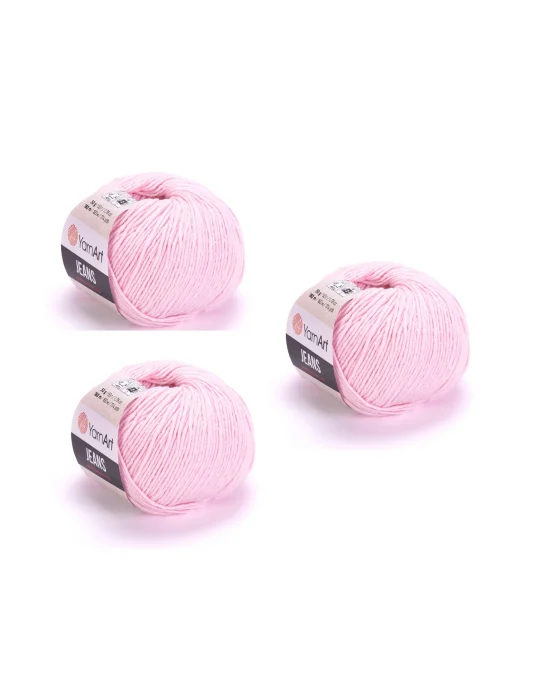 Yarn Art Jeans Amigurumi Örgü İpi 74 Toz Pembe Hırka Örgü İpi Bebek İpi Punch İpi 3lü Paket