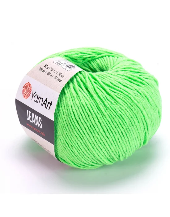 Yarn Art Jeans 60 Fosforlu Yeşil Amigurumi Örgü İpi Hırka Örgü İpi Bebek İpi Punch İpi 3lü Paket