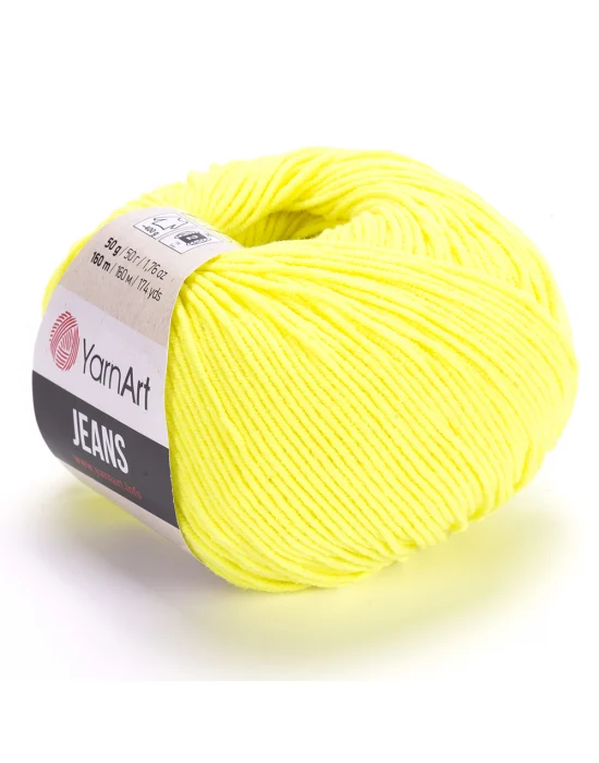 Yarn Art Jeans 58 Fosforlu Sarı Amigurumi Örgü İpi Hırka Örgü İpi Bebek İpi Punch İpi 3lü Paket