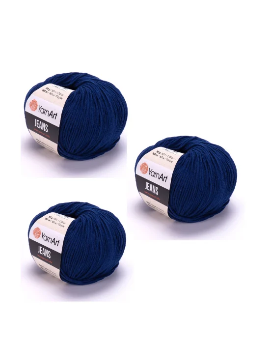 Yarn Art Jeans 54 Lacivert Amigurumi Örgü İpi Hırka Örgü İpi Bebek İpi Punch İpi 3lü Paket