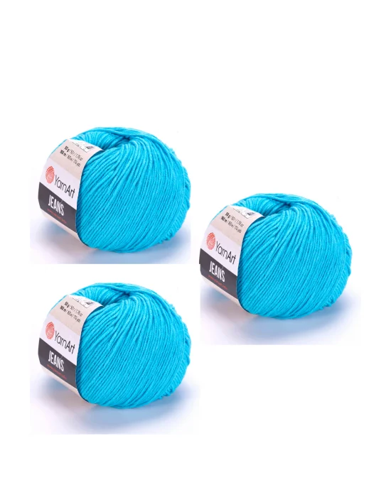 Yarn Art Jeans 33 Bebe Mavisi Amigurumi Örgü İpi Hırka Örgü İpi Bebek İpi Punch İpi 3lü Paket