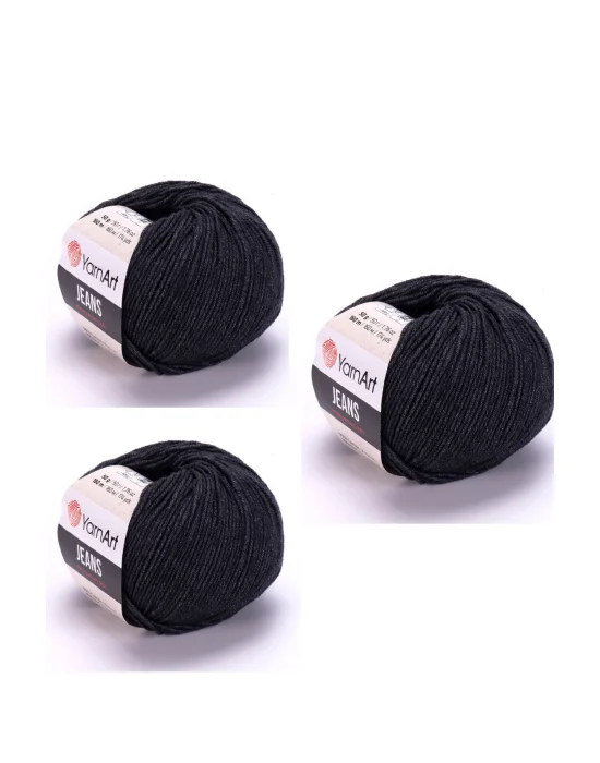 Yarn Art Jeans 28 Antrasit Amigurumi Örgü İpi Hırka Örgü İpi Bebek İpi Punch İpi 3lü Paket