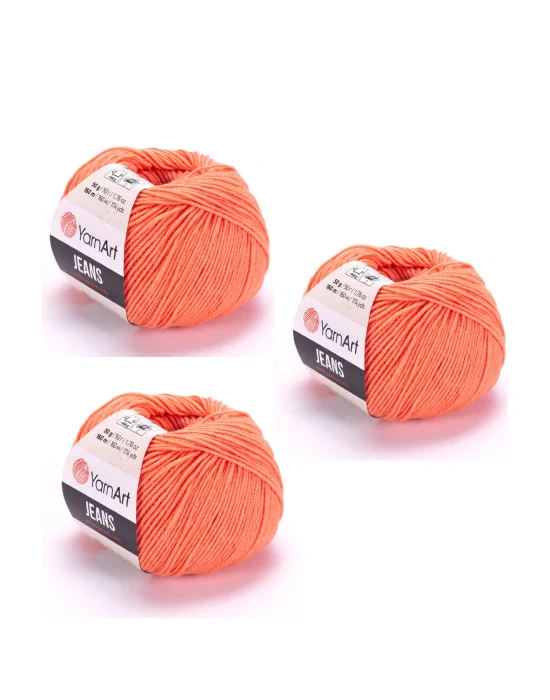 Yarn Art Jeans 23 Mercan Amigurumi Örgü İpi Hırka Örgü İpi Bebek İpi Punch İpi 3lü Paket