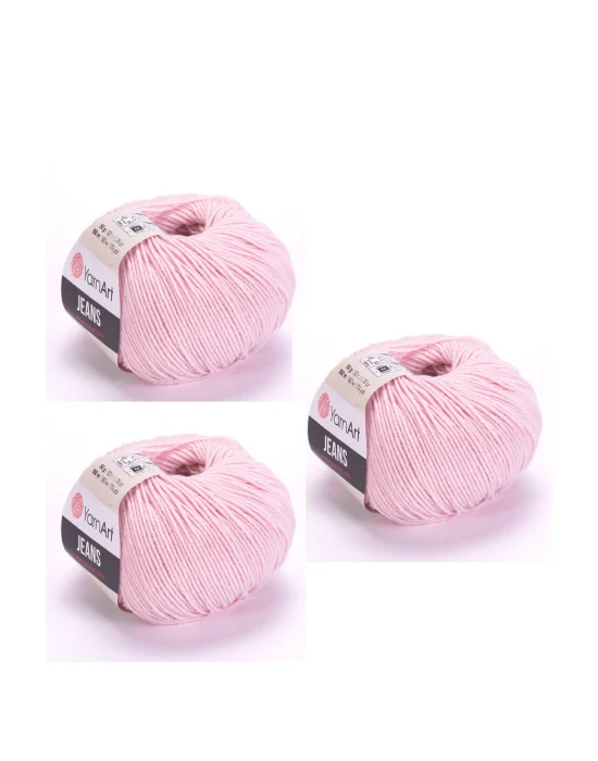 Yarn Art Jeans 18 Açık Pembe Amigurumi Örgü İpi Hırka Örgü İpi Bebek İpi Punch İpi 3lü Paket