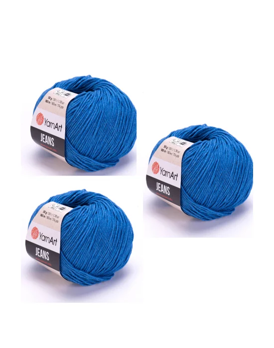 Yarn Art Jeans 16 Koyu Mavi Amigurumi Örgü İpi Hırka Örgü İpi Bebek İpi Punch İpi 3lü Paket