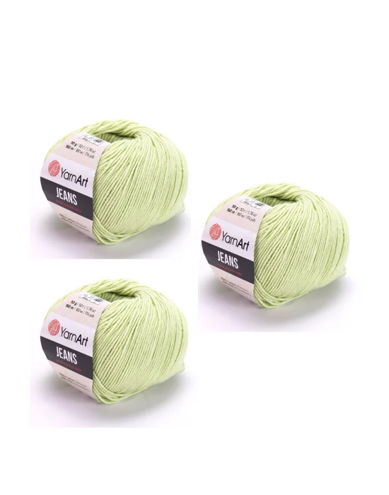 Yarn Art Jeans 11 Açık Yeşil Amigurumi Örgü İpi Hırka Örgü İpi Bebek İpi Punch İpi 3lü Paket
