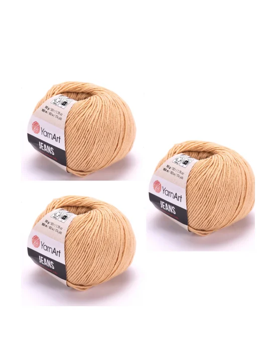 Yarn Art Jeans 07 Bej3lü Amigurumi Örgü İpi Hırka Örgü İpi Bebek İpi Punch İpi 3lü Paket