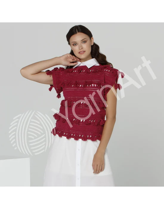 Yarn Art Jeans 66 Bordo Amigurumi Örgü İpi Hırka Örgü İpi Bebek İpi Punch İpi