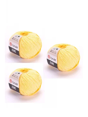 Yarn Art Jeans Amigurumi Örgü İpi 88 Koyu Sarı Hırka Örgü İpi Bebek İpi Punch İpi 3lü Paket