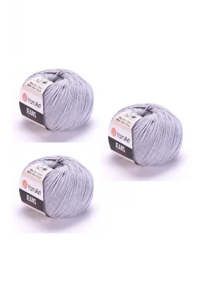 Yarn Art Jeans Amigurumi Örgü İpi 80 Gri Renk Hırka Örgü İpi Bebek İpi Punch İpi 3lü Paket
