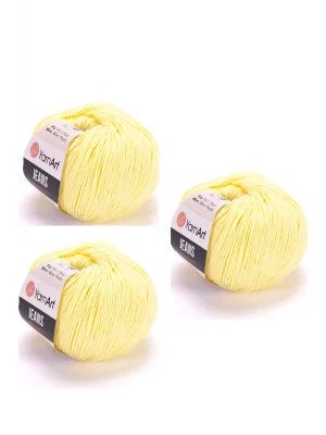 Yarn Art Jeans Amigurumi Örgü İpi 67 Sarı Hırka Örgü İpi Bebek İpi Punch İpi 3lü Paket