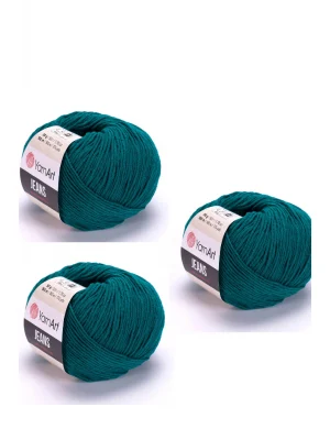 Yarn Art Jeans 63 Petrol Yeşili Amigurumi Örgü İpi Hırka Örgü İpi Bebek İpi Punch İpi 3lü Paket