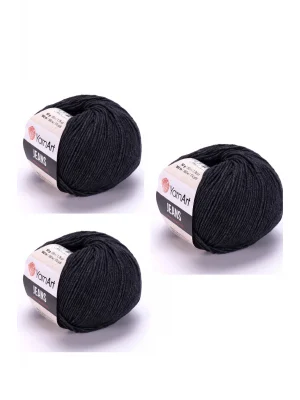 Yarn Art Jeans 28 Antrasit Amigurumi Örgü İpi Hırka Örgü İpi Bebek İpi Punch İpi 3lü Paket