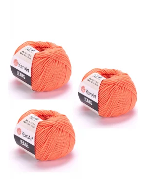 Yarn Art Jeans 23 Mercan Amigurumi Örgü İpi Hırka Örgü İpi Bebek İpi Punch İpi 3lü Paket