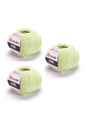 Yarn Art Jeans 11 Açık Yeşil Amigurumi Örgü İpi Hırka Örgü İpi Bebek İpi Punch İpi 3lü Paket