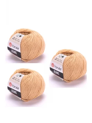 Yarn Art Jeans 07 Bej3lü Amigurumi Örgü İpi Hırka Örgü İpi Bebek İpi Punch İpi 3lü Paket