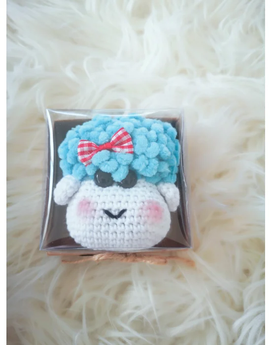 Amigurumi El Örgüsü Sevimli Kuzucuk Kafası Anahtarlıklar(Tek Fiyatıdır)