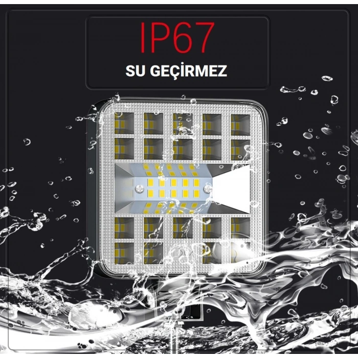 29 LED Kare Off Road, Tekne, Motosiklet Spot Lambası 12 Volt 6500K