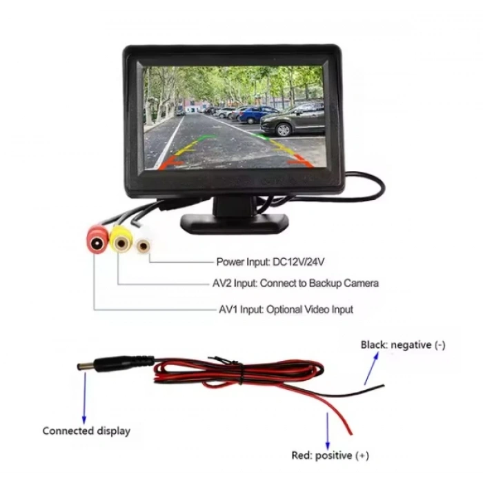 4.3 Inç TFT LCD Araç Geri Görüş Monitörü