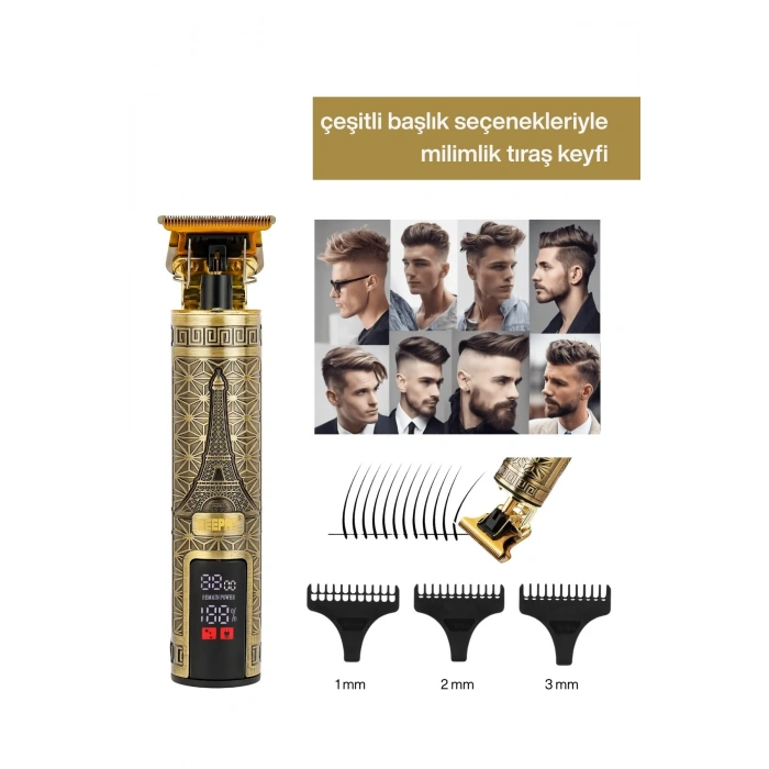 Concord Çelik Kasa Profesyonel T-bıçak Saç, Sakal, Ense, Çizim Ve Lazer Epilasyon Öncesi Tıraş Makinesi