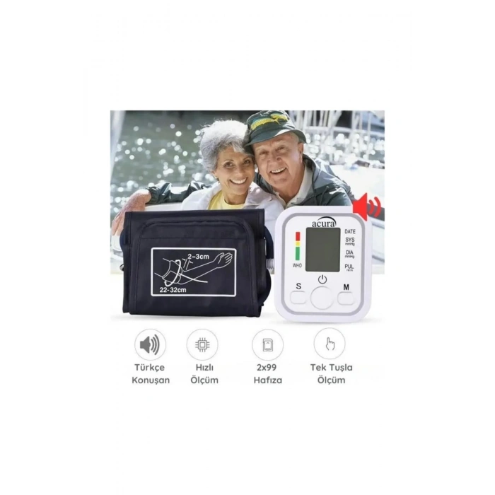 Acura AC-463K Türkçe Konuşan Çift Kullanıcı Özellikli Koldan Tansiyon Aleti