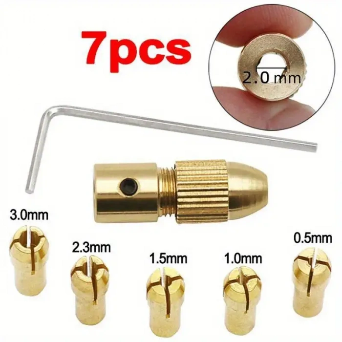 7 Parça Mini Matkap Mandren Seti 2mm