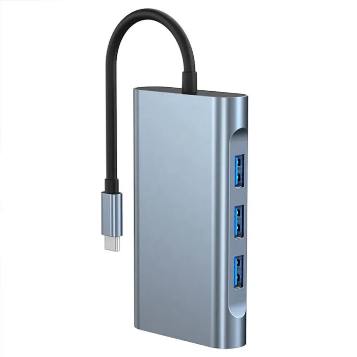 7in1 USB 3.0 + HDMI + RJ45 + Type-C Hub Adaptör Çevirici Dock Station