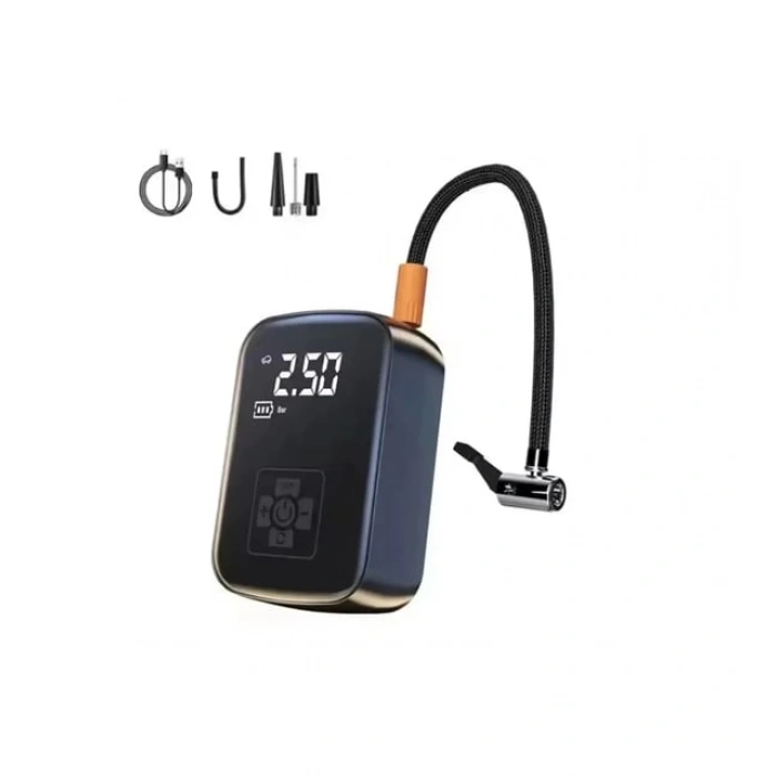 AUHMA A5566 Dijital Ekranlı Kompresörlü Hava Pompası 4000mAh Powerbank LCD