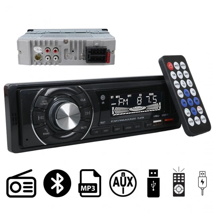 Carstar CS-950 Çift USB/SD/FM/AUX/Bluetooth Kumandalı Oto Teyp 4X60 Watt
