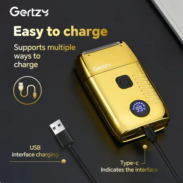 GERTZY Tıraş Makinesi, LCD Ekranlı, USB Şarjlı