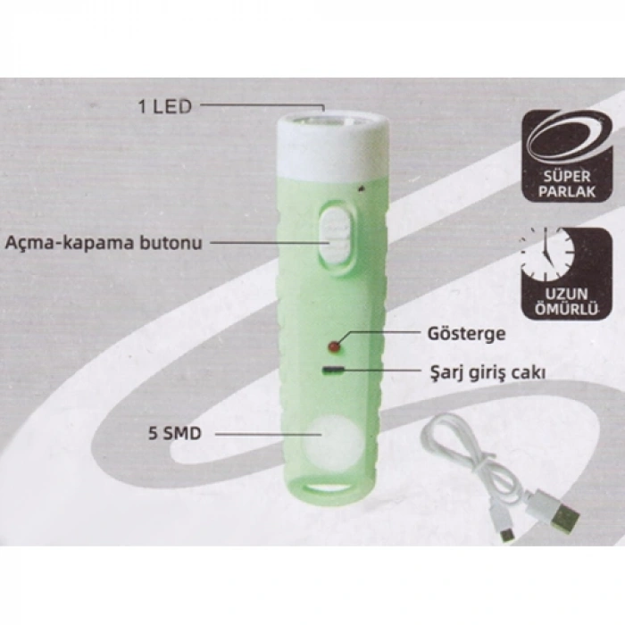 Gold Silver GS-870 Şarjlı El Feneri