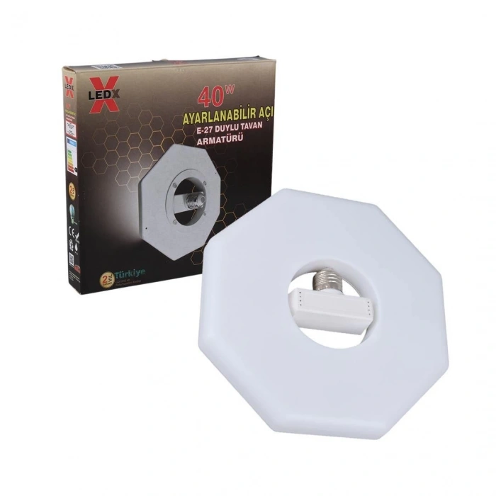 Ledx AL-OBGG 40 Watt Ayarlanabilir Açı E27 Duylu Beyaz Tavan Armatürü