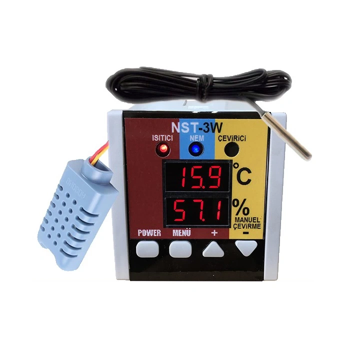 NST-3W Kuluçka Kontrol Paneli. Isı, Nem ve Çevirici Kontrolü.