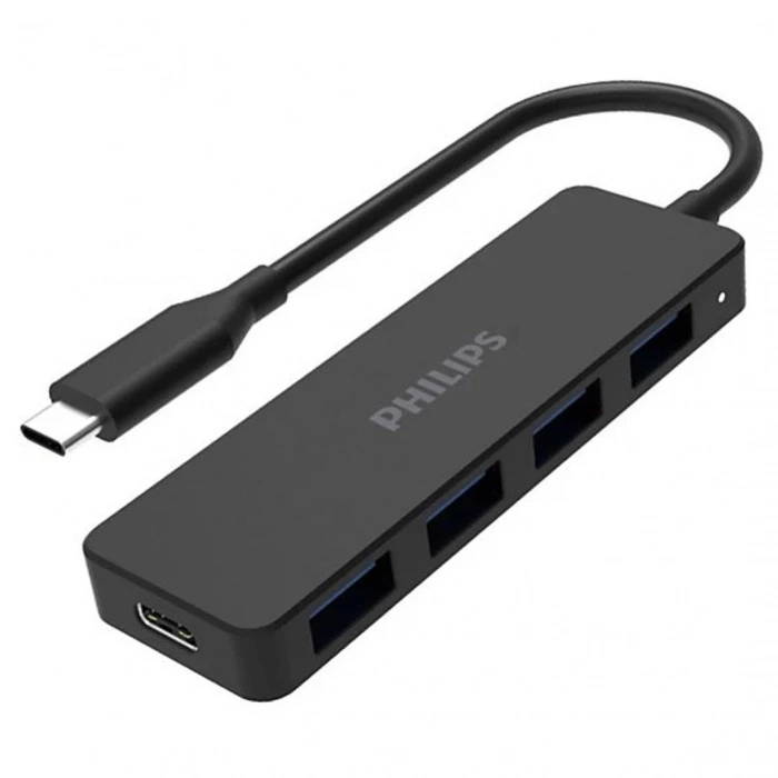 Philips SWR1603G/93 Siyah 20 Cm Kablolu Type-C To 4xUSB 3.0 Çoklayıcı