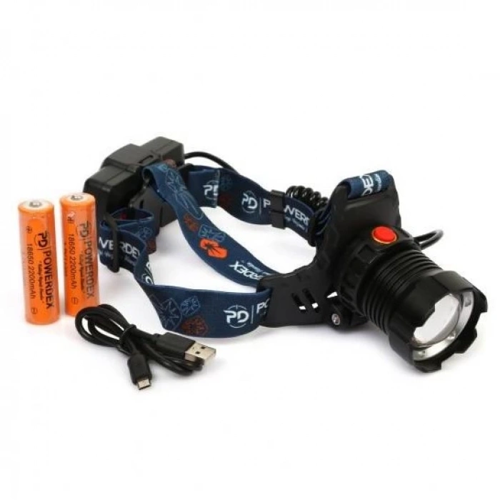 Powerdex PD-1072 15Watt 1000 Lümen Profesyonel Şarjlı Kafa Feneri