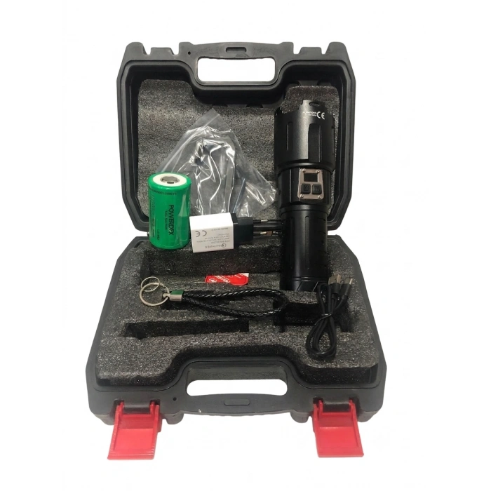 powerdex PD-14200 Profesyonel Şarjlı 60W / 6000 Lümen Profesyonel Zoomlu Kamp/ Avcı El Feneri