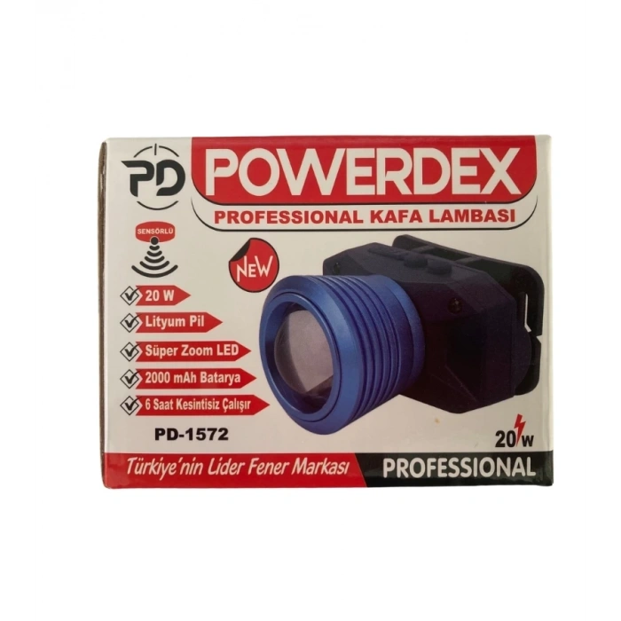 Powerdex PD-1572 Şarjlı Kafa Feneri 20 Watt