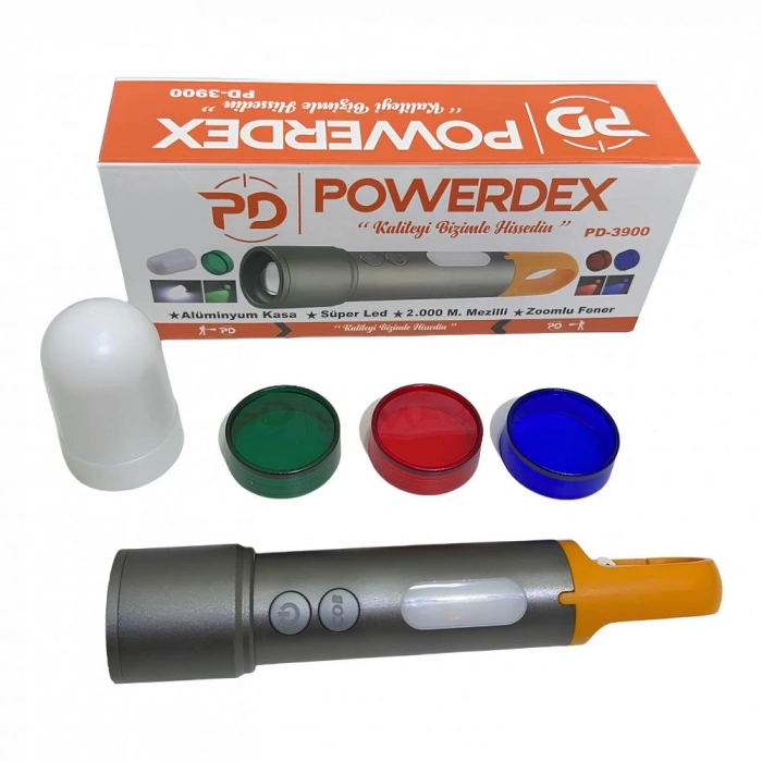 Powerdex PD-3900 Çok Fonksiyonlu Şarjlı Askılı El Feneri