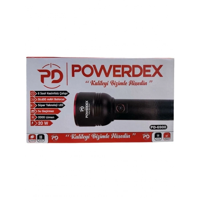 Powerdex PD-6900 Şarjlı El Feneri 20W