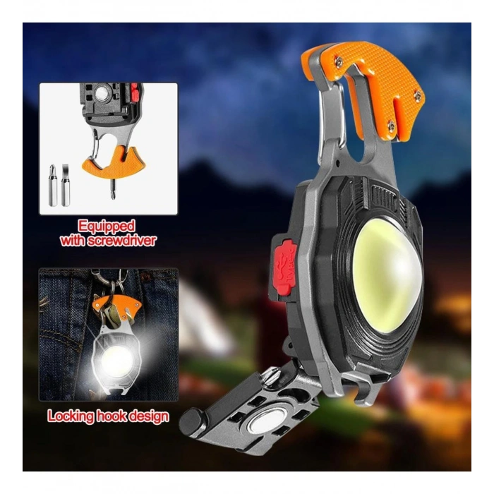 POWERDEX PD-808 Çok Fonksiyonlu Şarjlı Mini Kamp & Acil Durum Feneri