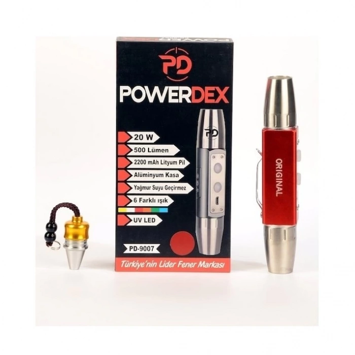 Powerdex PD-9007 20 Watt 500 Lümen Ultraviyole LED Şarjlı El Feneri