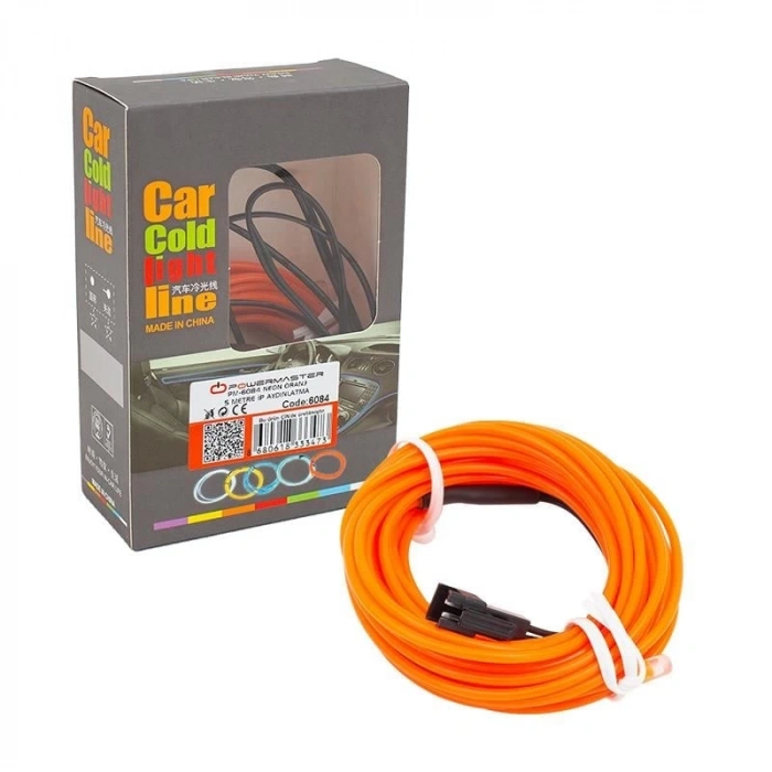 Powermaster 5 Metre 5 Volt USB Adaptörlü Neon Oranj İp Aydınlatma PM-6084