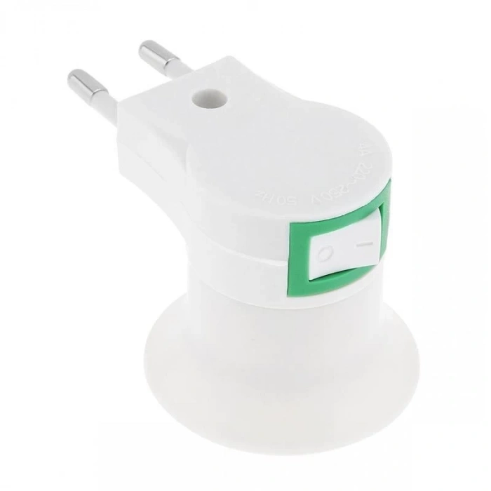 PowerMaster PM-15915 E27 Gece Lambası Duy Fişli Açma/Kapama Anahtarlı (Priz Tipi)