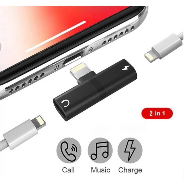 Powermaster PM-18316 iPhone Lightning Şarj Kulaklık Çevirici Adaptör Jack