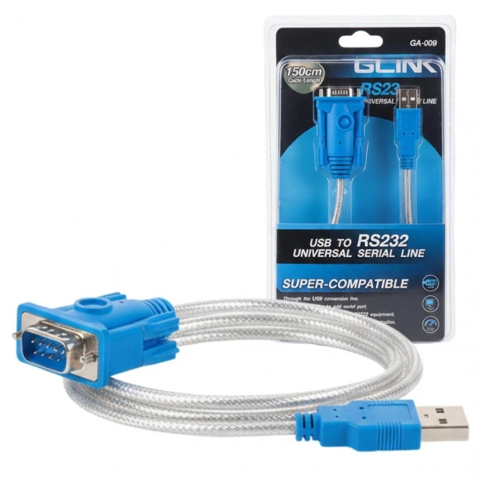 PowerMaster PM-21764 USB to RS232 1.5 Metre Üniversal Serial Line (Glink GA-009)