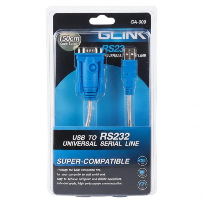 PowerMaster PM-21764 USB to RS232 1.5 Metre Üniversal Serial Line (Glink GA-009)