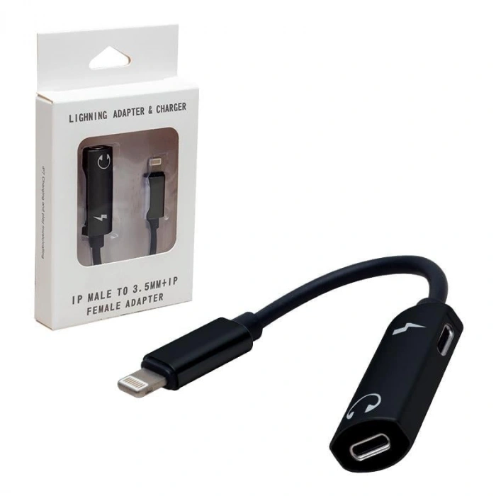 PowerMaster PM-3770 2in1 Lightning Girişli Şarj Ve Kulaklık Çevirici Kablo
