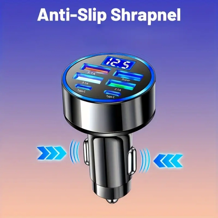 QC3.1 ve USB Tip-C 6sı 1 Arada. Çakmaklık Araç Hızlı Şarj Cihazı